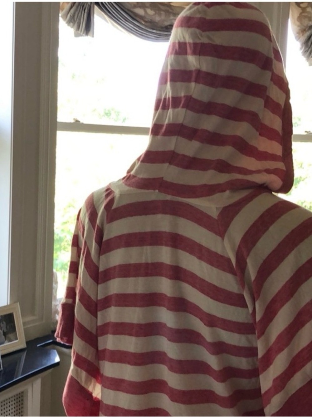 Splendid Pink & White Striped Hooded Women's Top - Picture 5 of 16